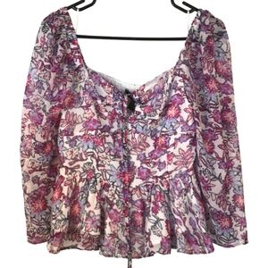French Connection Woman's Medium purple sheer‎ femme top